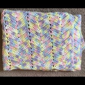 Rare Vintage 1970’s Handmade Baby Girl Blanket